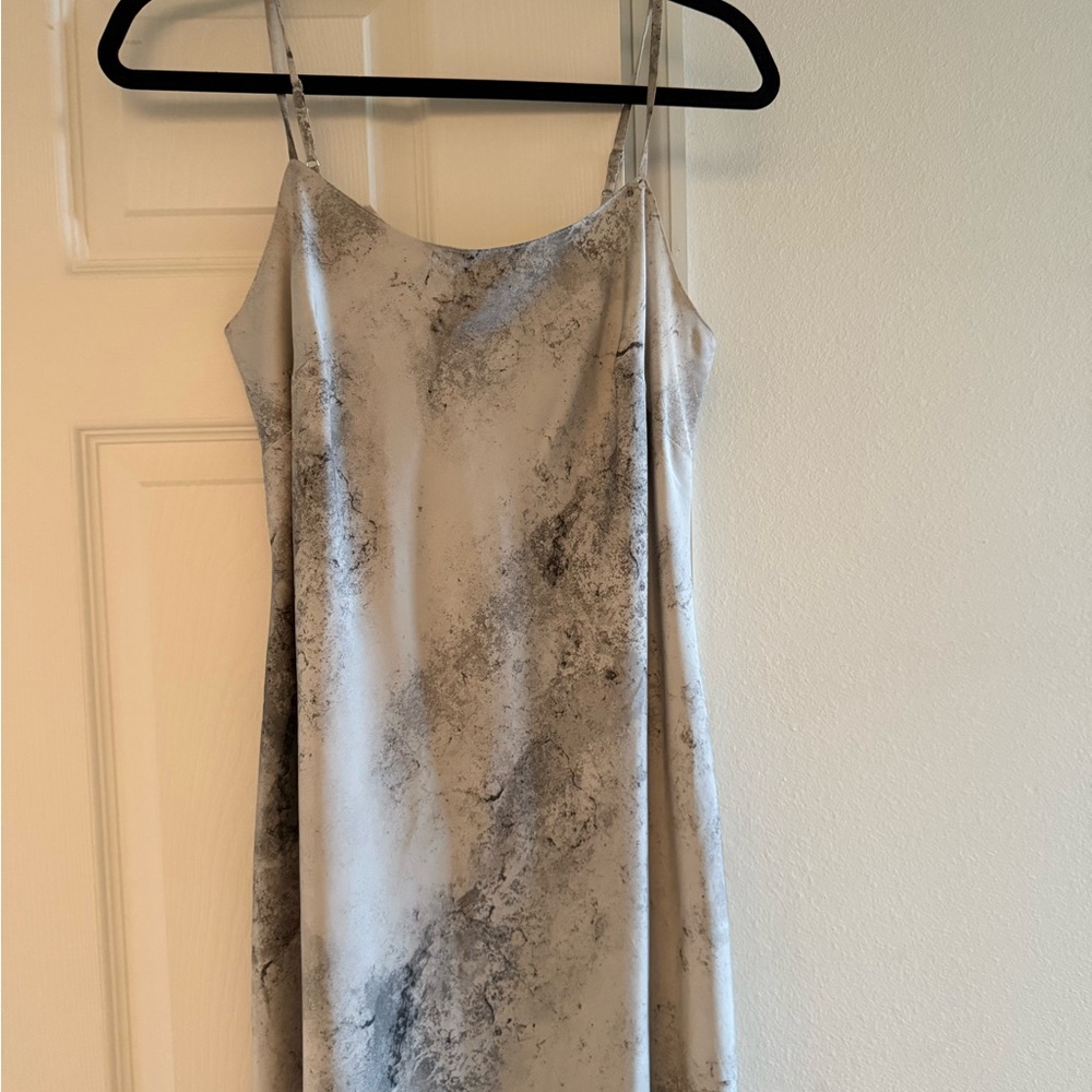 Calvin Klein Elegant Marble Print Slip Dress